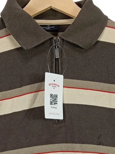 Daniel Hechter Pullover Herren Gr. 52/XL Braun Gestreift Freizeit Langarm