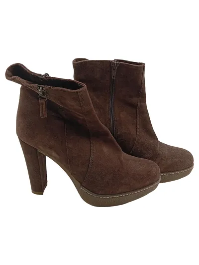 Unisa Damen Stiefelette Gr. 39 Braun Wildleder High Heel 12cm Absatz