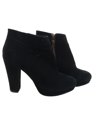 Buffalo Damen Stiefeletten Schwarz Gr. 39 Wildleder Plateau High Heels