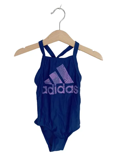 Adidas Badeanzug Mädchen Gr. 92 24 Monate Blau Lila Logo Einteiler