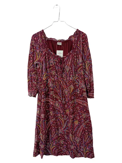 Esprit Tunikakleid Damen L Rot Paisley Bohemian Freizeitkleid 90cm