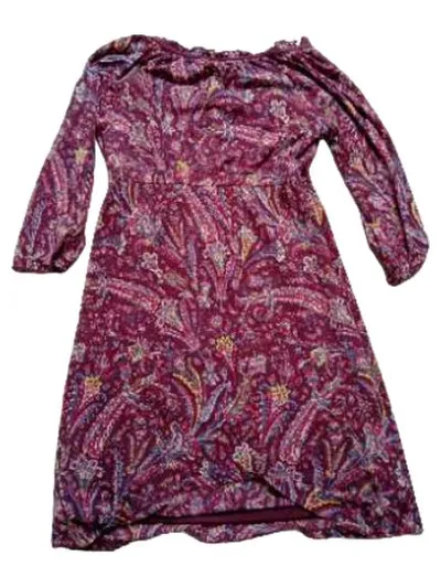 Esprit Tunikakleid Damen L Rot Paisley Bohemian Freizeitkleid 90cm