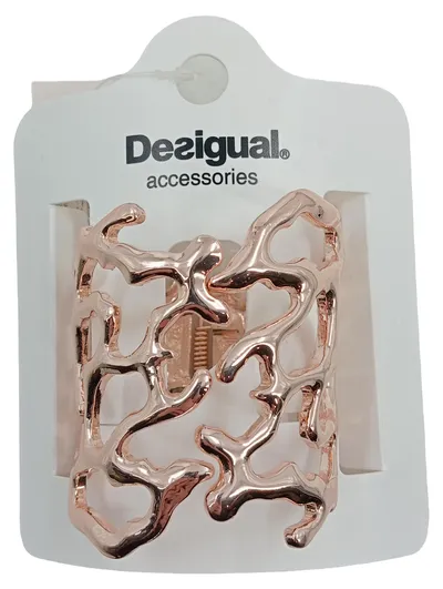 Desigual Haarspange Haarklammer Gold Metall Korallen Design Damen NEU