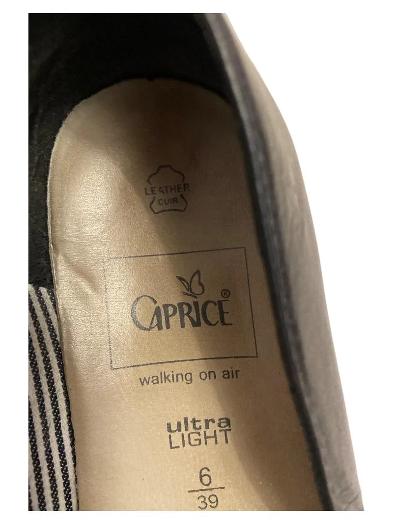 Caprice Walking on Air Ballerinas Damen Leder Applikationen Schwarz Gr. 39 3