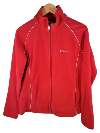Esprit Sports Damen Fleecejacke Rot Gr. 44 Reißverschluss Sportlich Uni