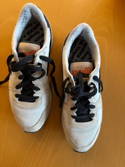 KangaROOS Sneaker Low Damen Gr. 40 Beige Retro Schnürung Freizeit Schuhe