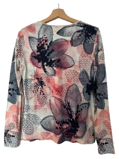 Gerry Weber Damen Langarmshirt Blumenmuster Gr. 38/M Mehrfarbig