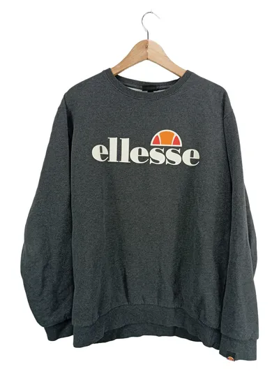 Ellesse Sweatshirt Herren XL Grau Logo Pullover Streetwear Baumwolle