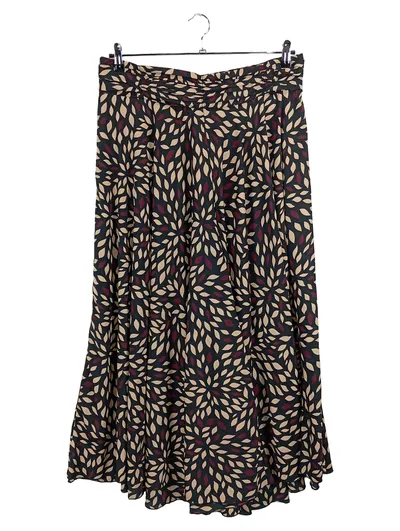 LASCANA Faltenrock Midirock Gr. 46/3XL Elegant Schwarz Blumen Muster