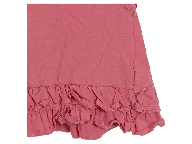 Dopodopo Girls T-Shirt ärmellos Gr. 122 Rosa Rüschen Stickerei Baumwolle 3