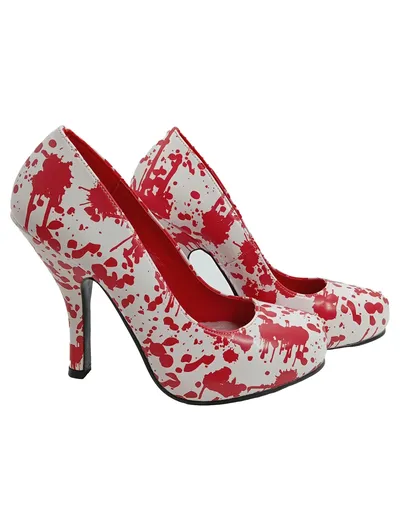 Funtasma Blood Splatter Pumps Damen Gr. 38 Weiß Party Glamourös High Heels