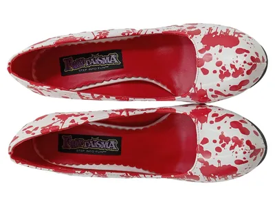 Funtasma Blood Splatter Pumps Damen Gr. 38 Weiß Party Glamourös High Heels