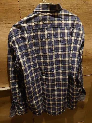 Marc O'Polo Herren Freizeithemd Gr. XL Kariert Blau Baumwolle Regular Fit