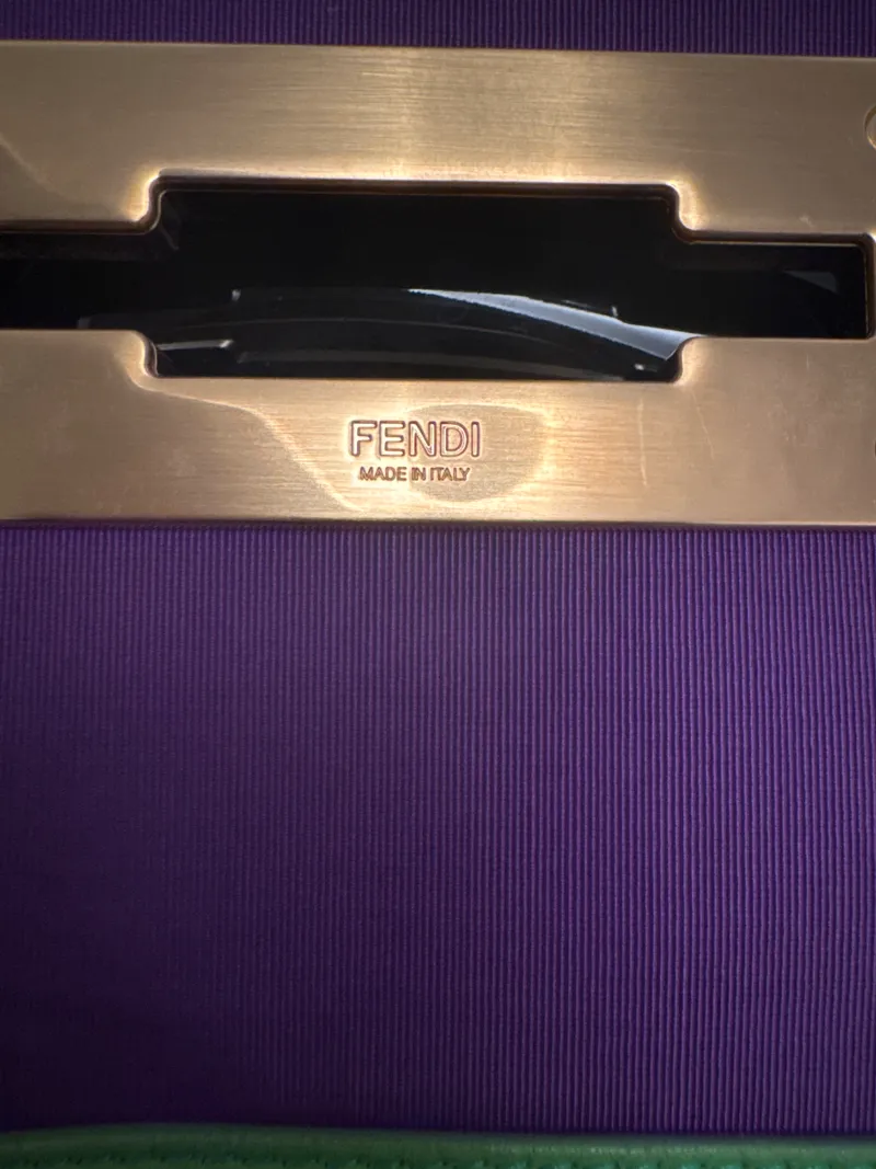 Fendi Baguette Mini Umhängetasche Lila Grün Rot FF Logo Verschluss 3