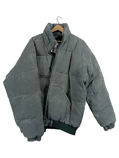iets frans... Steppjacke Herren Corduroy Puffer Jacke Grau XL