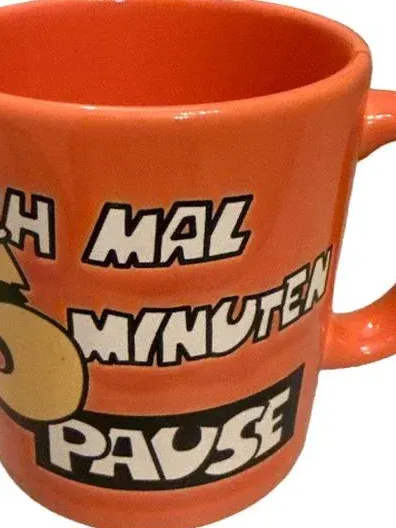 Waechtersbach Tasse Orange "Mach mal 5 Minuten Pause" Keramik Germany