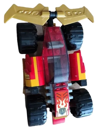 LEGO Ninjago Fahrzeug Rot Gold Schwarz Spielzeugauto mit Flammen Design