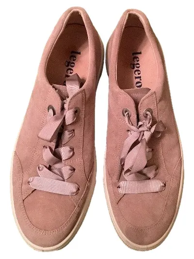 Legero Damen Sneaker Low Rosa Wildleder Gr. 41 Plateau Schnürung