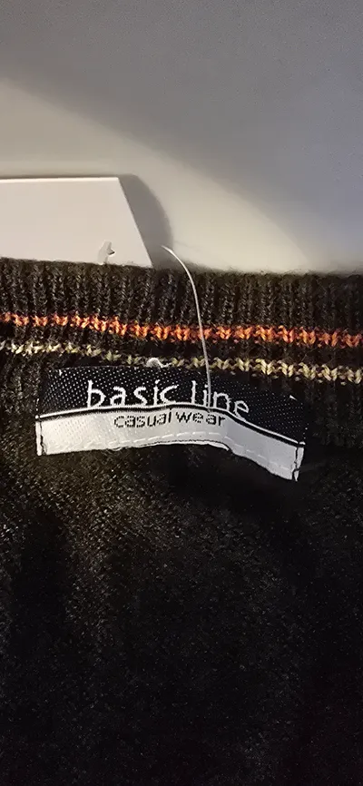 Basic Line Herren Strickjacke Cardigan Braun Karomuster Wolle Gr. XL