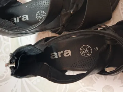 ara Damen Sandalen Leder Schwarz Gr. 36.5 Riemchen Klassisch