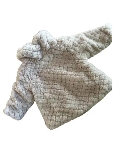 Babybol Felljacke Kunstpelz Mädchen Gr. 62 Beige Winter Strukturmuster Elegant