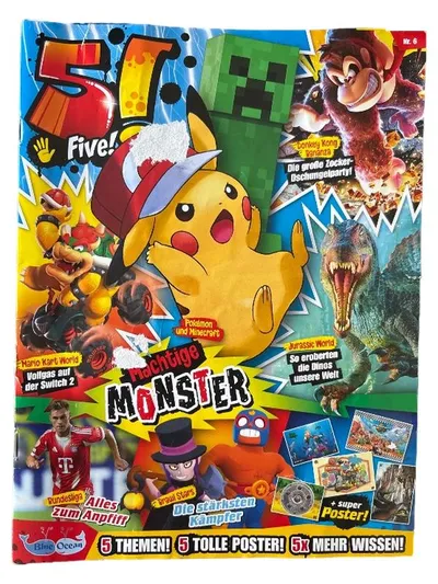 5! Five! Nr. 6 Magazin Pokémon Minecraft Mario Kart Jurassic World