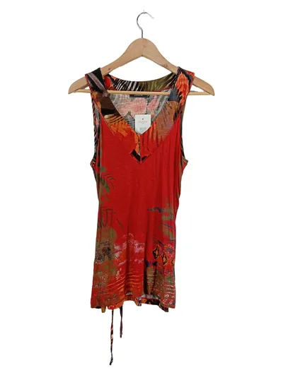 Passport Damen Top Gr. 42/XL Rot Ethno Muster Viskose Sommer Boho