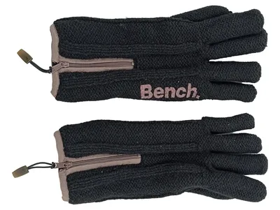 Bench Herren Handschuhe Wolle Schwarz Streetwear Reißverschluss UNI