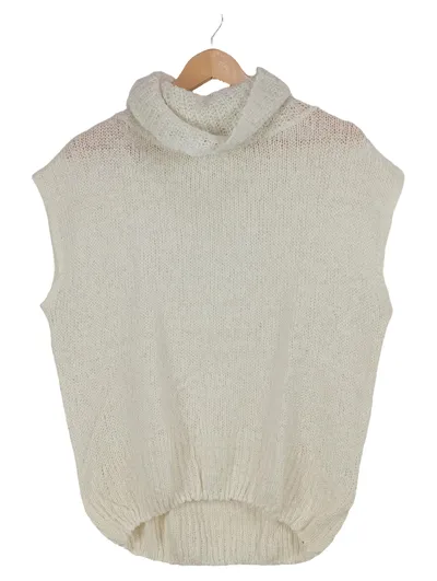 Chelsea Rose NYC Damen Pullunder Rollkragen Strick Beige Gr. L