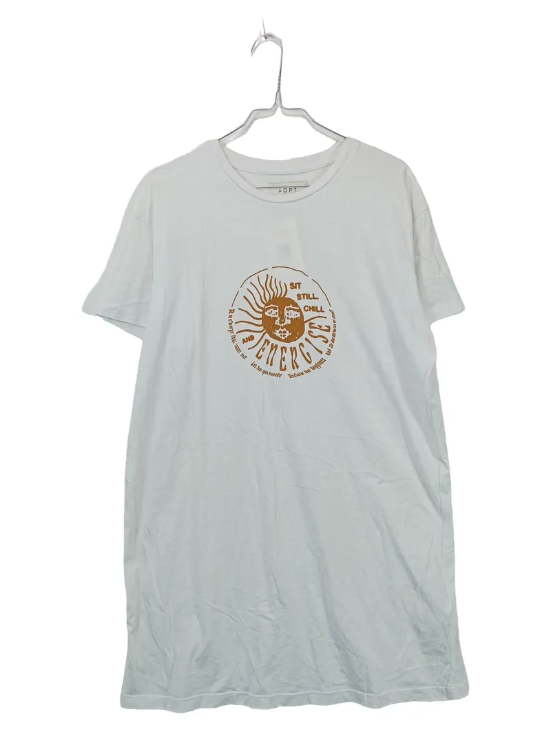 ADPT. Herren T-Shirt Sonnenmotiv Gr. L Weiß Baumwolle Casual 1