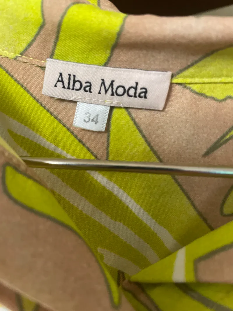 Alba Moda Damen Bluse Langarm Abstrakt Gelb Gr. 34 XS Freizeit 5
