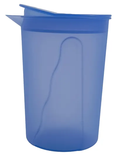 Tupperware Krug 1,5 Liter Blau Kunststoff mit Deckel Ausgießer