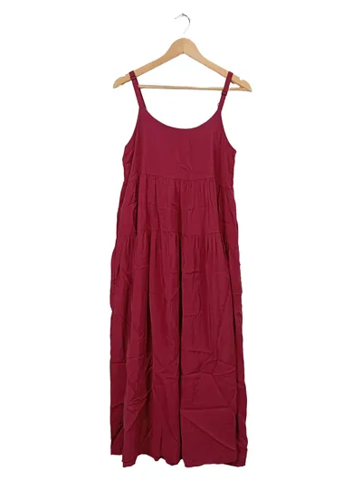 YESNO Damen Sommerkleid Maxikleid Trägerkleid Rot Gr. M Baumwolle