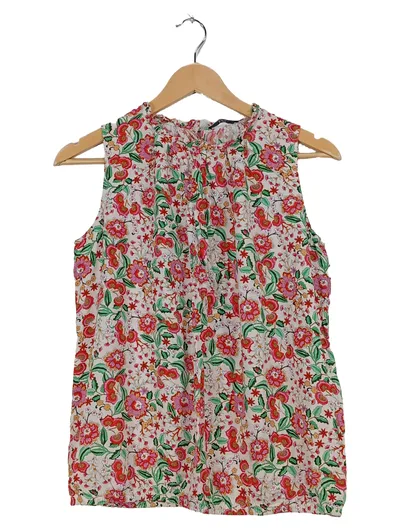 EDC Damen Top Bluse ärmellos Blumenmuster Viskose Gr. S