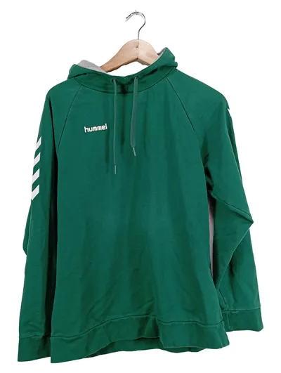 Hummel Hoodie Herren Gr. M Kapuzenpullover Grün Sportlich Baumwolle