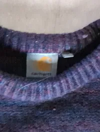 Carhartt Strickpullover Herren Gr. M Wolle Meliert Lila Rundhals 3