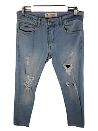 2Y Premium Herren Destroyed Jeans Blau W32 Ripped Denim Hose Baumwolle 1