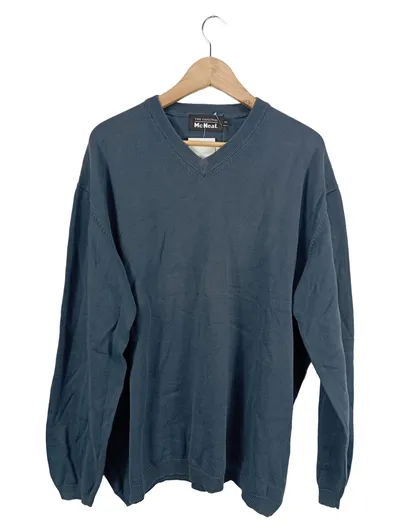 McNeal Herren Pullover V-Ausschnitt Gr. XL Petrol Baumwolle Basic