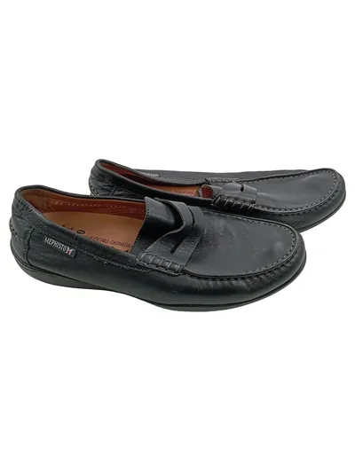 Mephisto Cool-Air Herren Leder Slipper Slip-On Business Schwarz Gr. 42