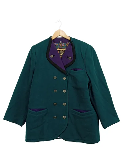 Julius Lang Damen Trachtenjacke Gr. 42 Petrol Schurwolle Trachtenmode