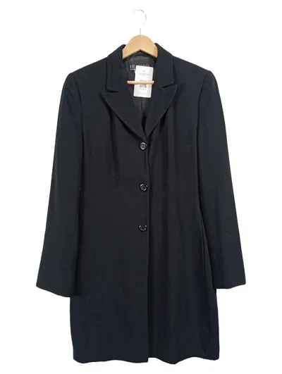 HALLHUBER Klassischer Mantel Damen Schwarz Gr. 40 Business Polyester Viskose