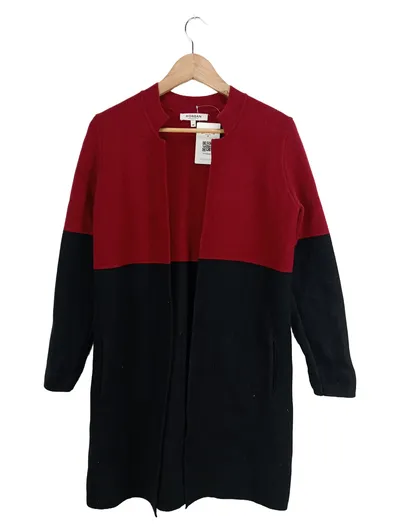 Morgan Damen Strickjacke Longcardigan Rot Schwarz Gr. M Langarm