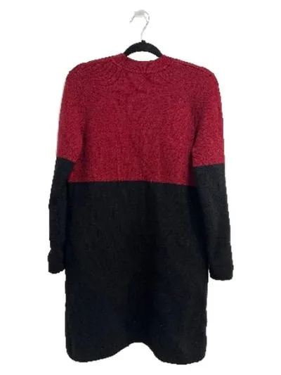 Morgan Damen Strickjacke Longcardigan Rot Schwarz Gr. M Langarm