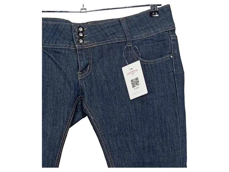 BE STYLED Damen Jeans Tapered Fit Blau W33 L32 Stretch Baumwolle 3