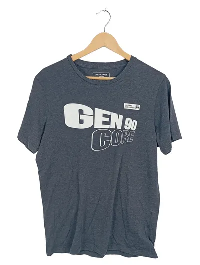 Jack & Jones Core Herren T-Shirt GEN 90 Gr. L Grau Slim Fit