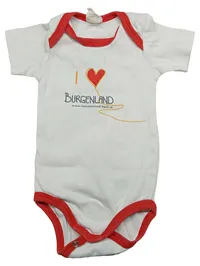 DIMO Baby Body I Love Burgenland Gr. 74 Weiß Rot Kurzarm 1