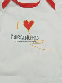 DIMO Baby Body I Love Burgenland Gr. 74 Weiß Rot Kurzarm 3