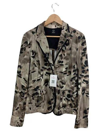 Marc Cain Sports Blazer Damen Gr. M/38 Leopardenmuster Beige Baumwolle