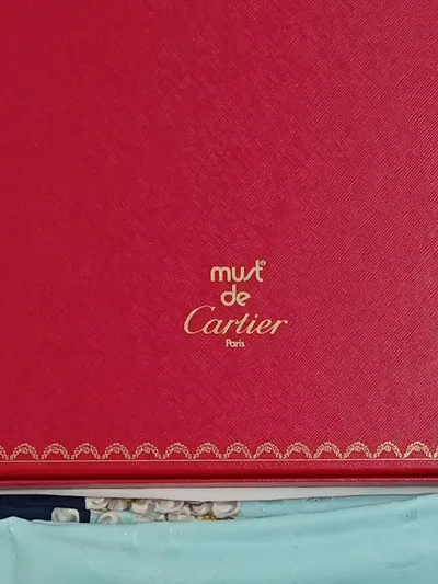 Must de Cartier Paris Seidentuch Panther Leopard Türkis 86x86cm