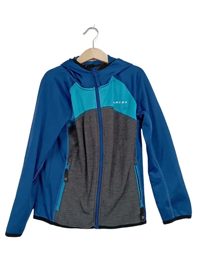 Dare 2b Kinder Outdoorjacke Fleecejacke Kapuze Blau Grau Gr. 140
